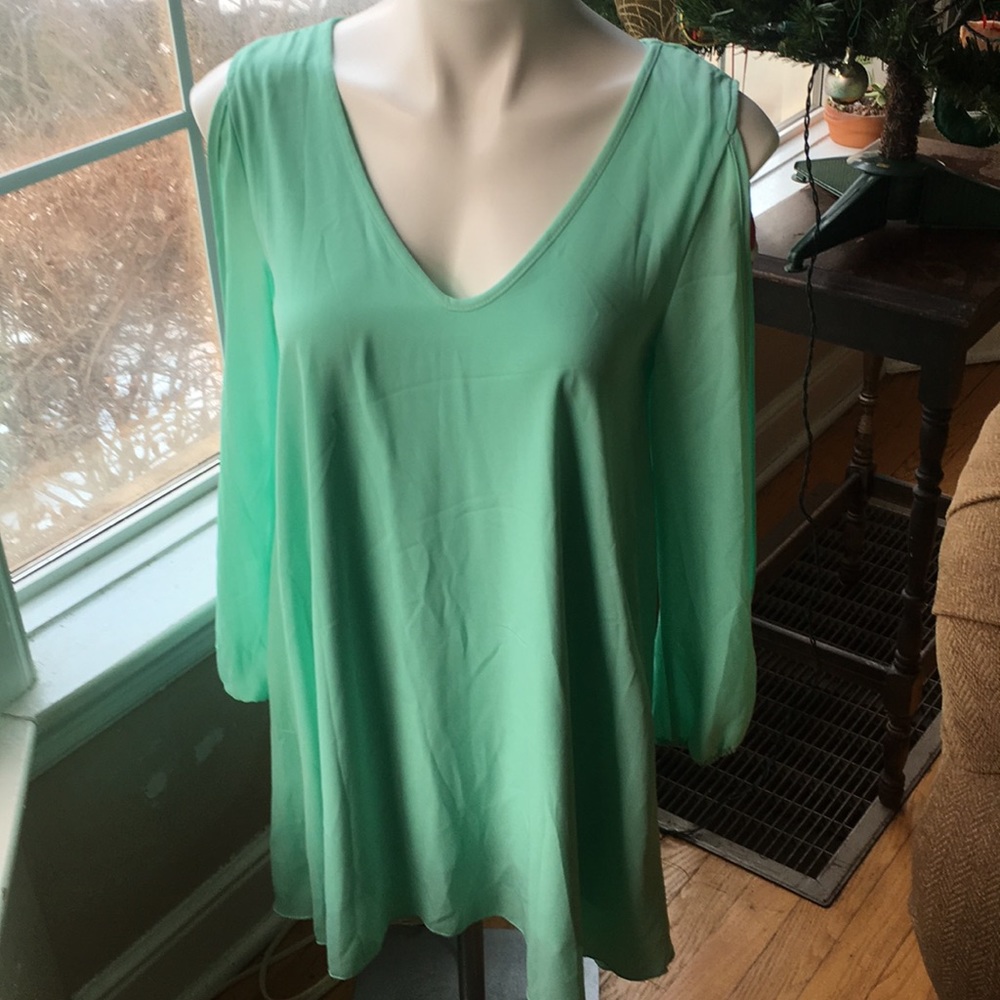 AKIRA green open sleeve dress - M